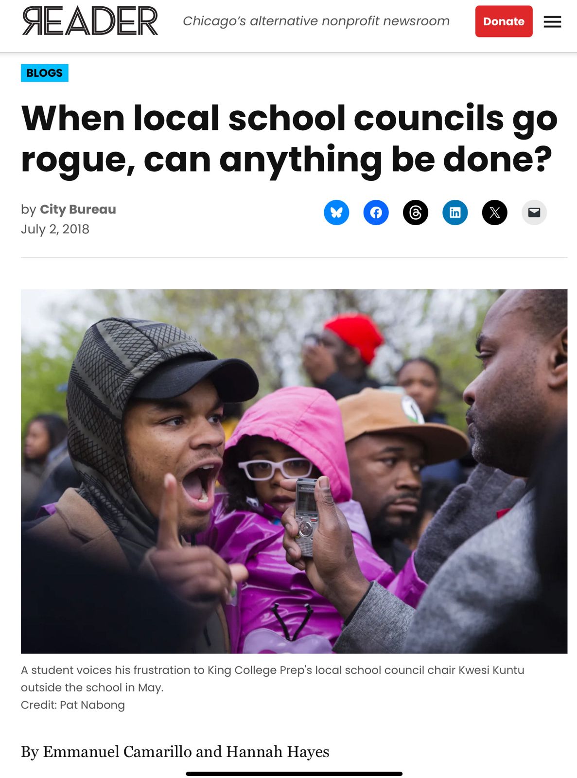 Students organizing at King College Prep